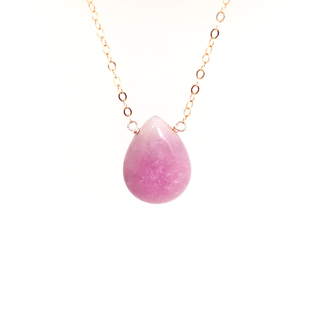 Lilac Jade Droplet Gold Fill Necklace