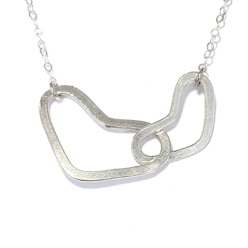 Little Linked Hearts Sterling Silver .925 Chain Necklace